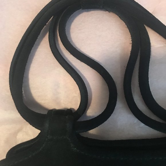 Sold Vintage Indeed Sm Black Suede Embellished Bag - Picture 5 of 5